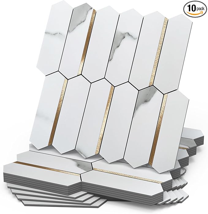 Mosaic Hexagone Allongé Contour OR — 277×273mm