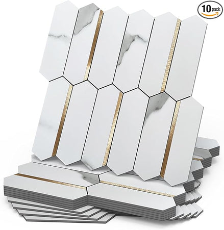 Mosaic Hexagone Allongé Contour OR — 277×273mm