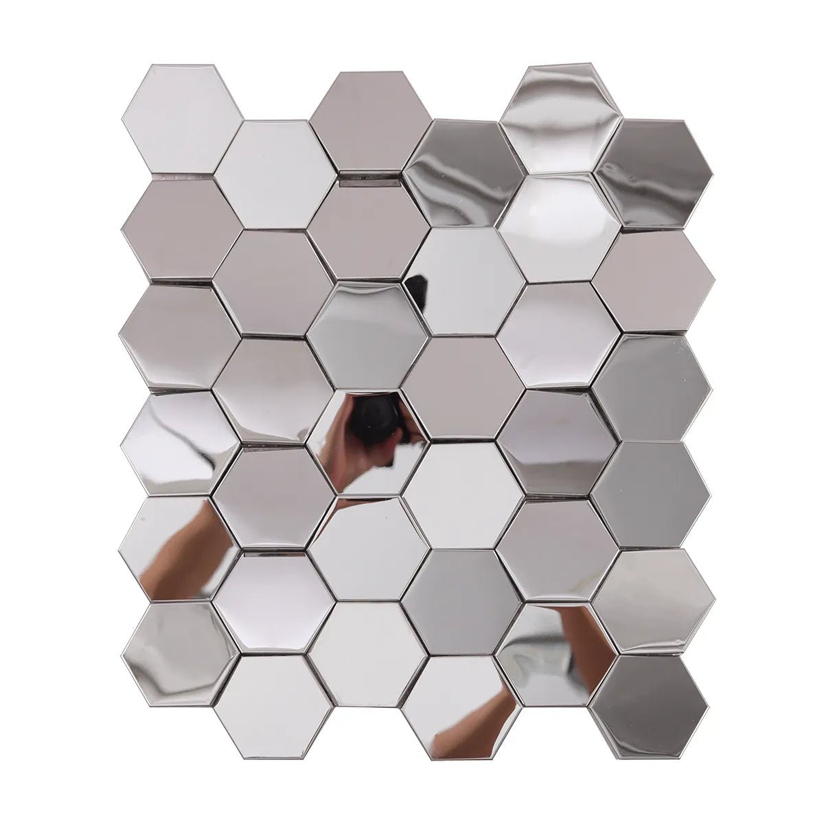 Mosaic Hexagone Argent / Miroir — 264×304mm