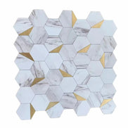 Mosaic Hexagone Marbre / OR — 256×251mm