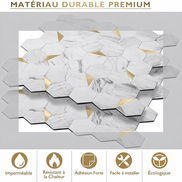 Mosaic Hexagone Marbre / OR — 256×251mm