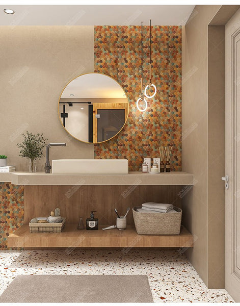 Mosaic Hexagone OCEAN DE Cuivre — 288×292mm
