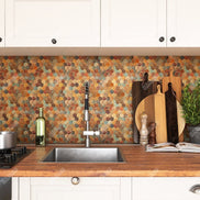 Mosaic Hexagone OCEAN DE Cuivre — 288×292mm