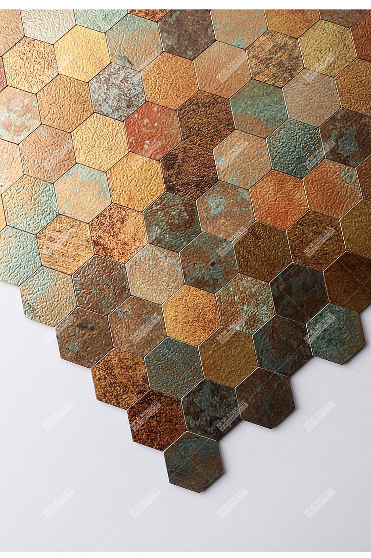 Mosaic Hexagone OCEAN DE Cuivre — 288×292mm