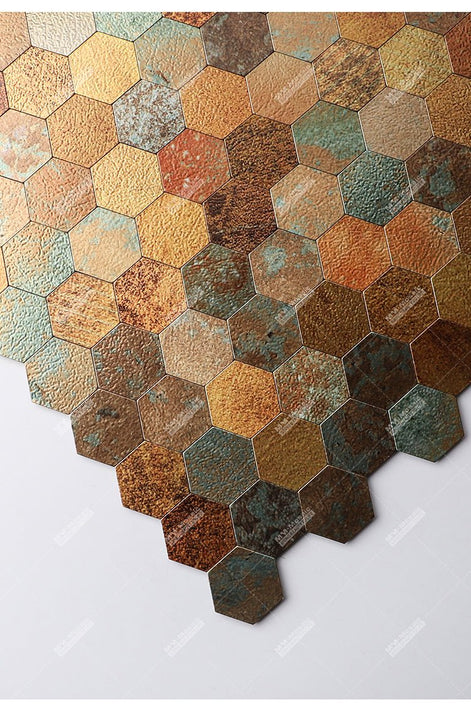 Mosaic Hexagone OCEAN DE Cuivre — 288×292mm