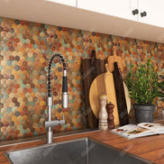 Mosaic Hexagone OCEAN DE Cuivre — 288×292mm