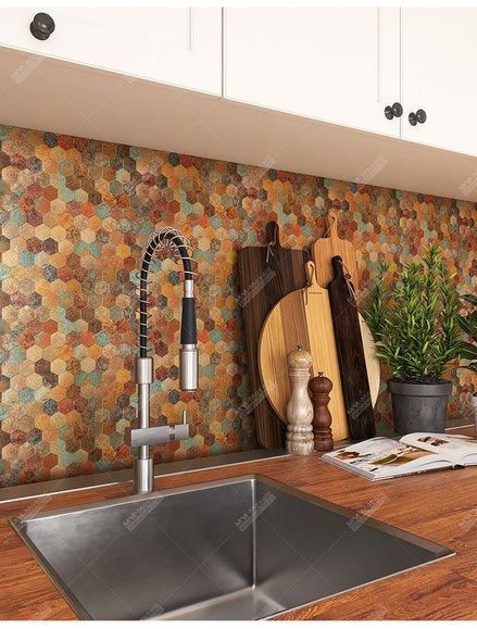 Mosaic Hexagone OCEAN DE Cuivre — 288×292mm