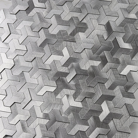 Mosaic Chevron Y Argent — 303×280mm