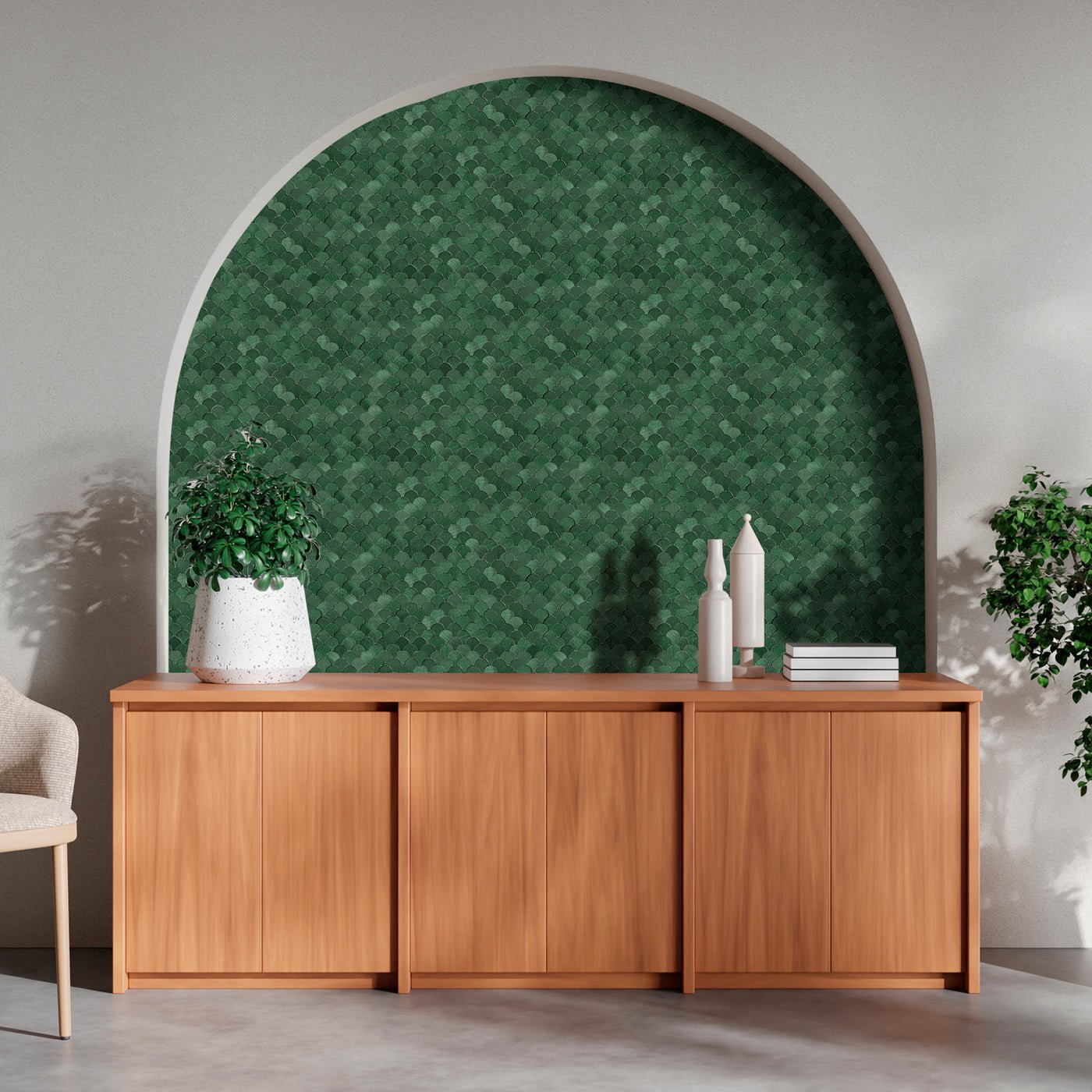 Mosaic MINI Ecaille VERT Brossé — 288×298mm