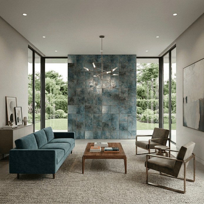 Mosaic Pierre Modulaire BLEU BEIGE — 300×300mm