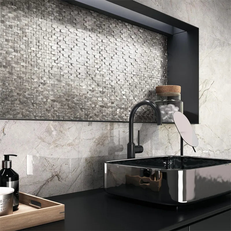 Mosaic Polygone GRIS CLAIR — 282×282mm