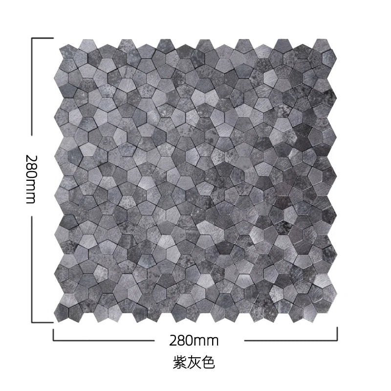 Mosaic Polygone GRIS Foncé — 282×282mm