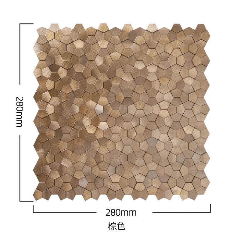 Mosaic Polygone Marron Foncé — 282×282mm