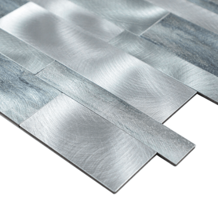 Mosaic Rectangle Argent Brossé — 255×292mm
