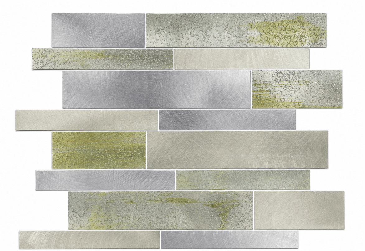 Mosaic Rectangle Argent/Jaune — 296×298mm