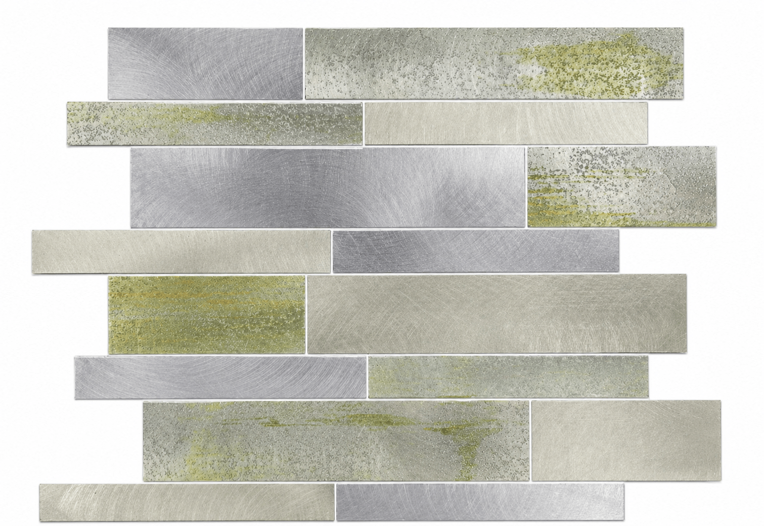 Mosaic Rectangle Argent/Jaune — 296×298mm