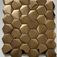 Mosaic HEXA Graphite 3D Cuivre MAT — 260×300mm