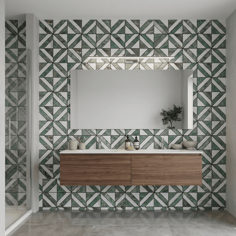 Mosaic Triangle VERT / Marbre — 300×300mm