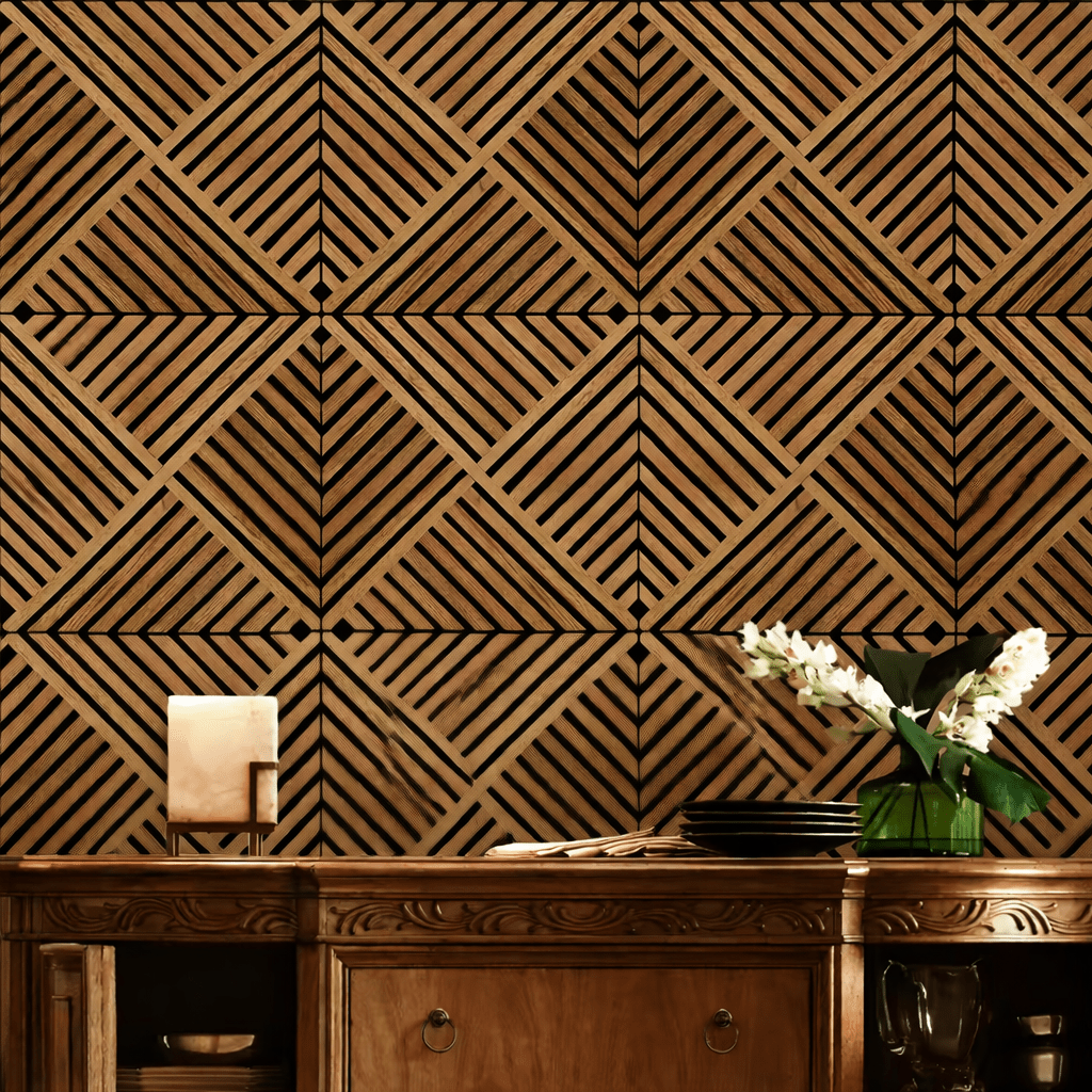 Panneau Acoustique CROSS HDF BOIS MOYEN N2 60×60cm