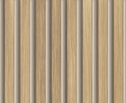 Panneau mural acoustique Bois Clair fond blanc 60×260 cm
