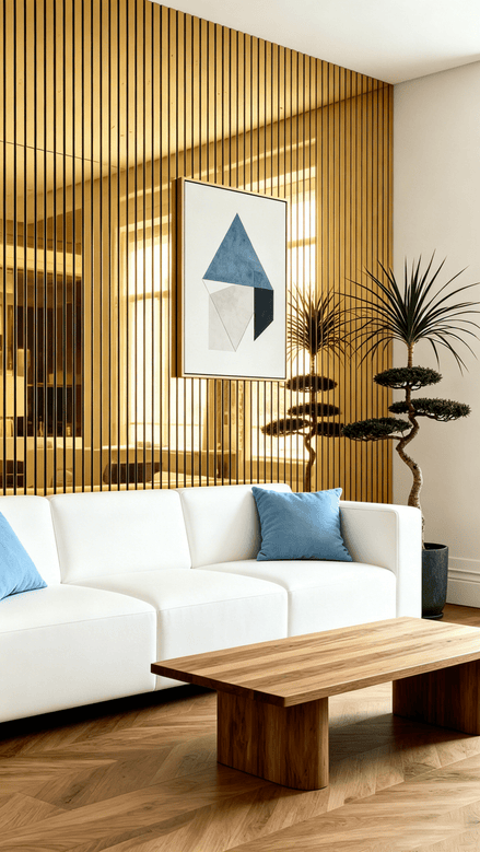Panneau mural acoustique Gold 60×260 cm