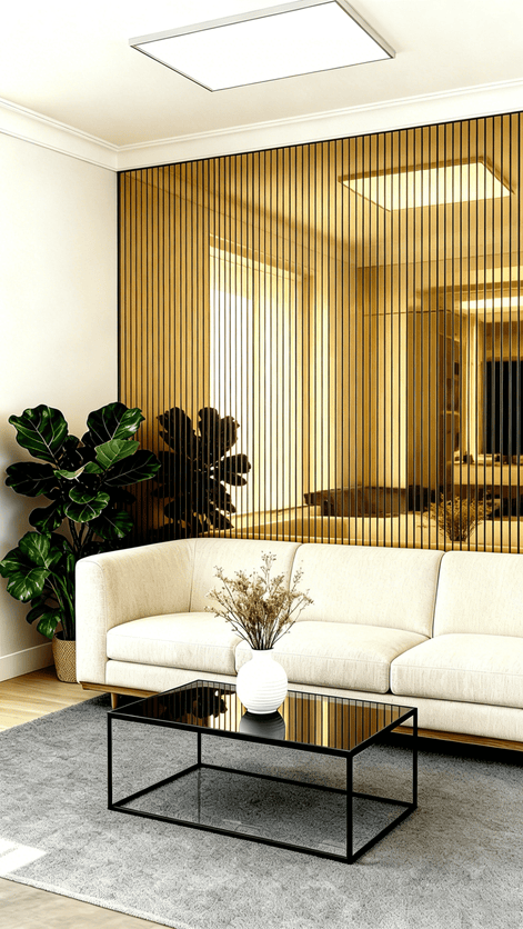 Panneau mural acoustique Gold 60×260 cm