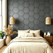 Panneau mural acoustique hexagonal Noir Graphite 80×65,5 cm