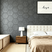 Panneau mural acoustique hexagonal Noir Graphite 80×65,5 cm