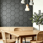 Panneau mural acoustique hexagonal Noir Graphite 80×65,5 cm