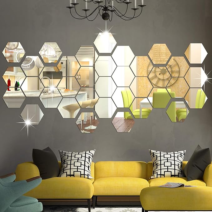 Panneau mural acoustique hexagonal Silver 80×65,5 cm