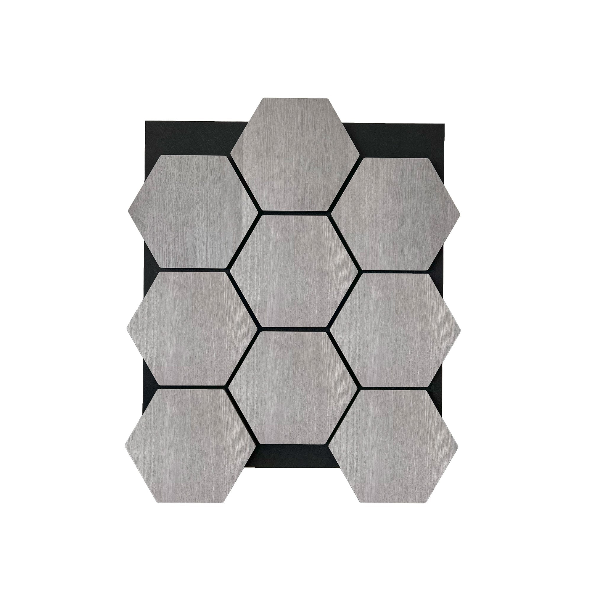 Panneau mural acoustique hexagonal Titane 80×65,5 cm