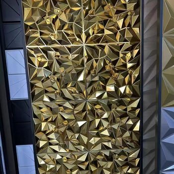 Prisma Panneaux Muraux En PVC 3D - OR 50Cm*50Cm